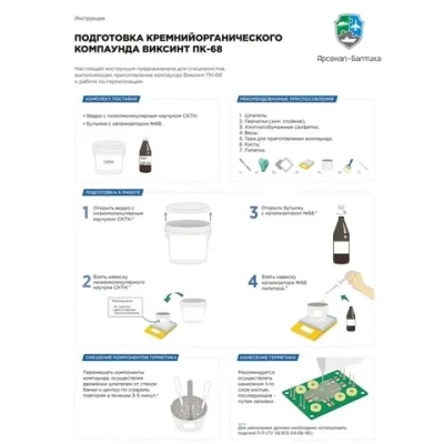 Компаунд силиконовый ПК-68 прозрачный заливочный для герметизации и изоляции