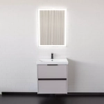 Подвесная тумба-умывальник Comforty Селенга-60 серый шелк с раковиной CF19696BX-60