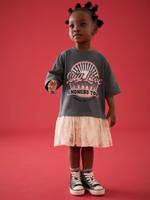 Платье для девочки Next E54-817, Темно-серый, Розовый