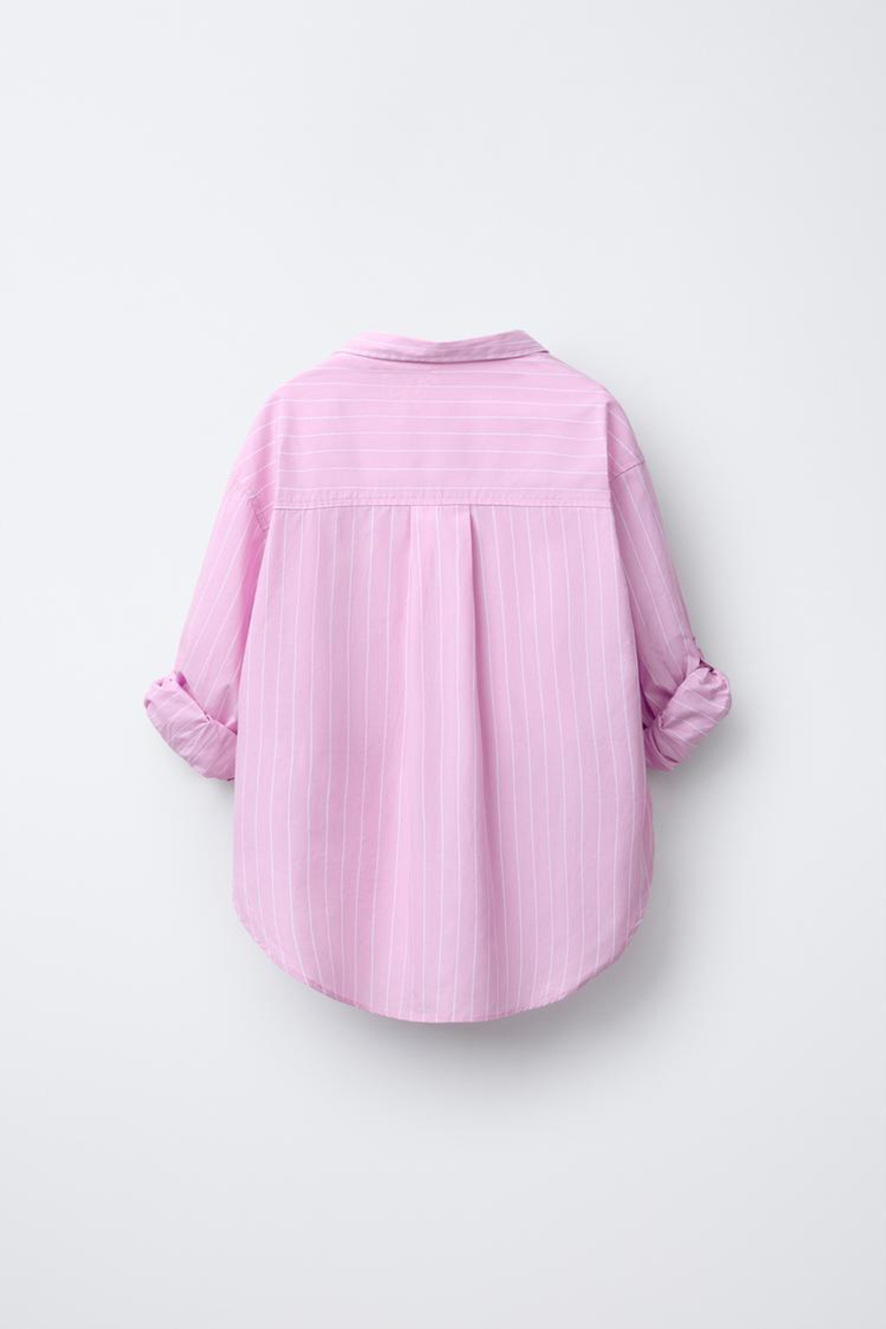 ZARA РУБАШКА OXFORD В ПОЛОСКУ С ФУТБОЛКОЙ В РУБЧИК, РОЗОВЫЙ