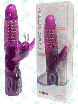 Соблазнительный ротатор со стимуляцией клитора Dream Butterfly,19 см