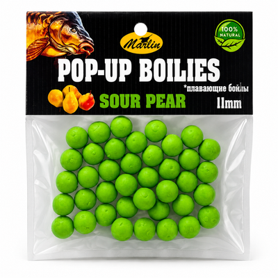 Бойлы Насадочные Плавающие "POP-UPS" в пакете №11 (20гр). Кислая груша