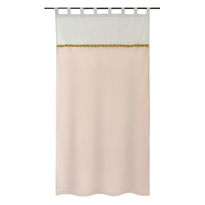 Штора из хлопка с помпонами бежево-серого цвета из коллекции essential, 150х290 см