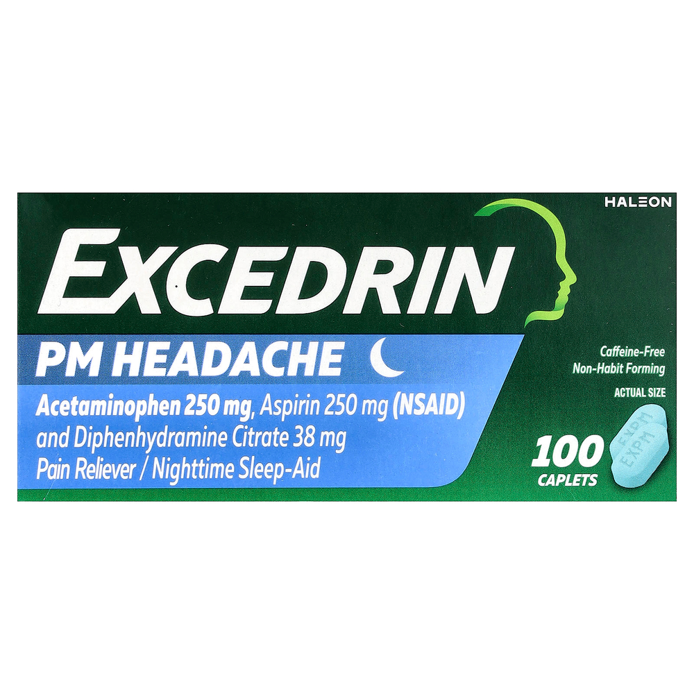 Excedrin, PM Headache, 100 капсул