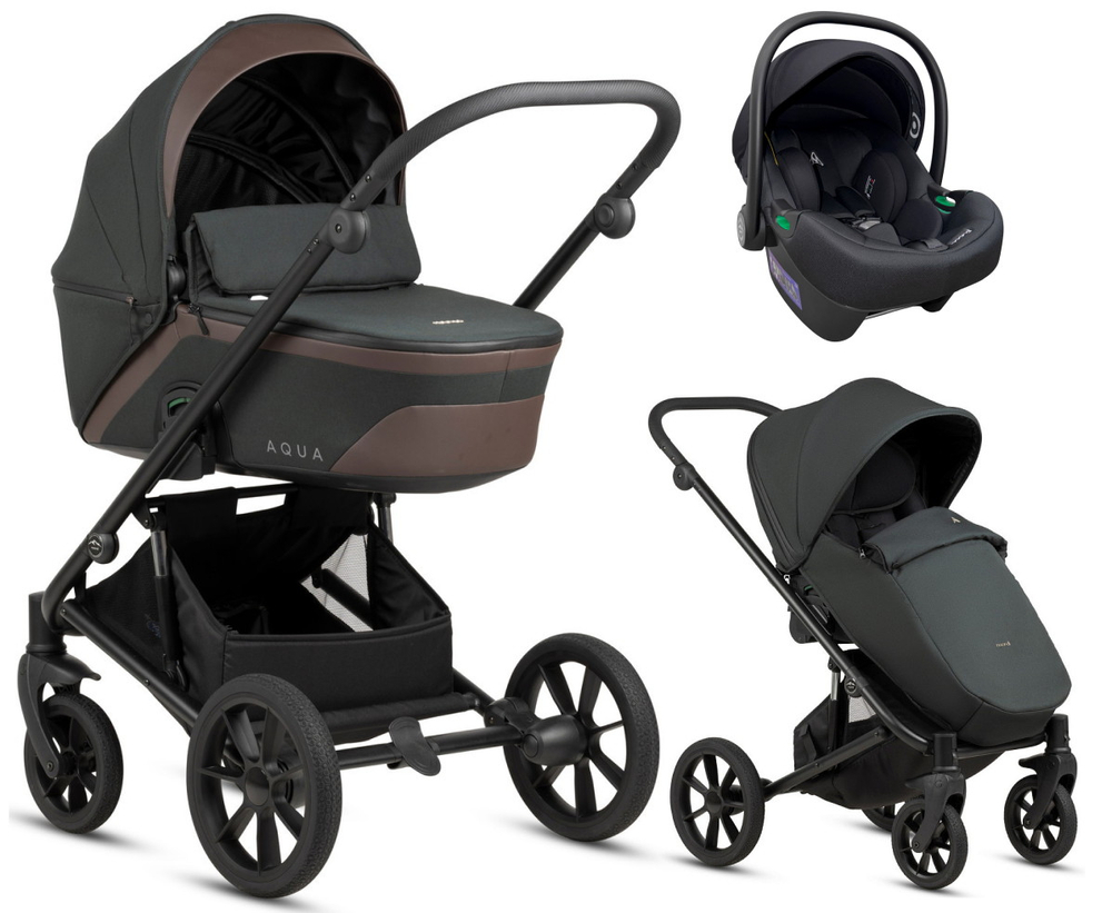 Детская коляска Noordi Aqua V2 3 в 1 с автокреслом Terra Edusky Black 1482619 Forest Green