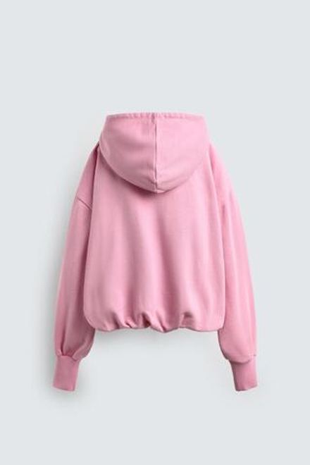 ZARA Х DISNEY ТОЛСТОВКА С КАПЮШОНОМ И НАДПИСЬЮ, РОЗОВЫЙ