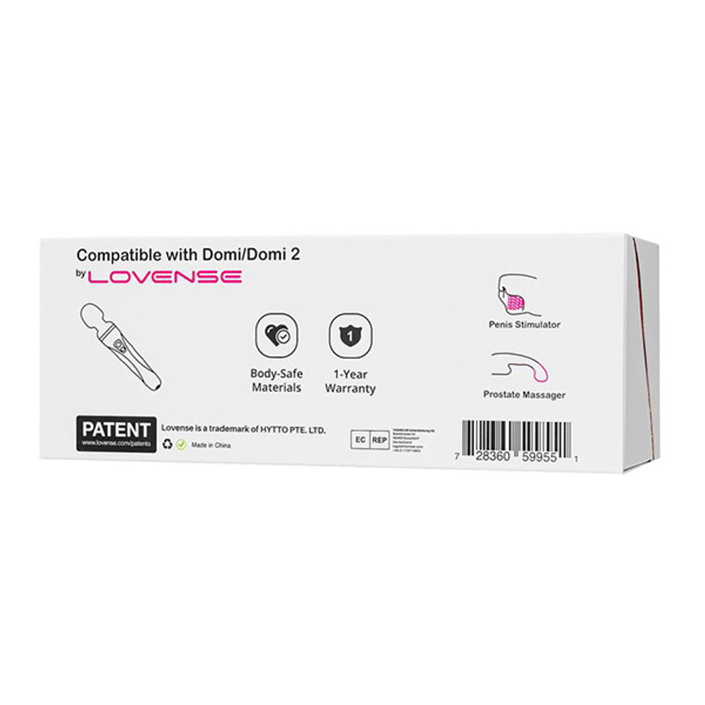 Сменная силиконовая мужская насадка 18см для вибратора-wand Lovense Domi 2