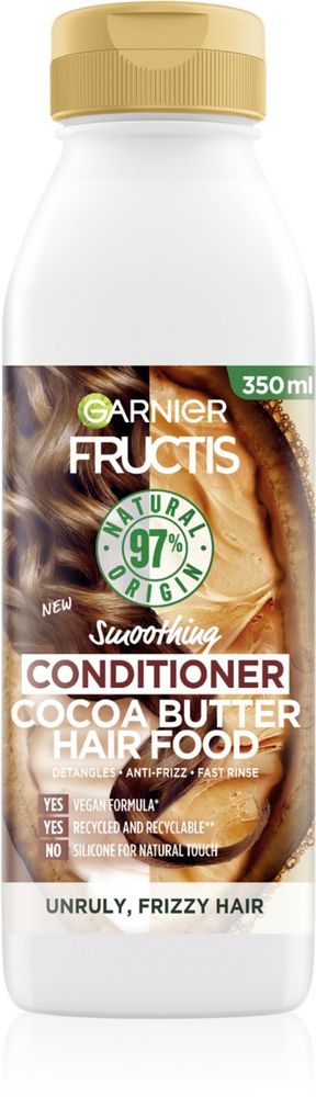 Garnier Fructis Cocoa Butter Hair Food - разглаживающий бальзам для непослушных и вьющихся волос /   350  ml  / GTIN 3600542432559