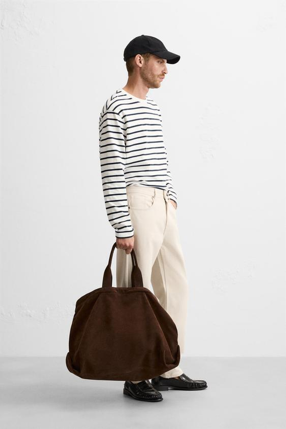 ZARA ФУТБОЛКА В ПОЛОСКУ, БЕЛЫЙ/МОРСКОЙ СИНИЙ