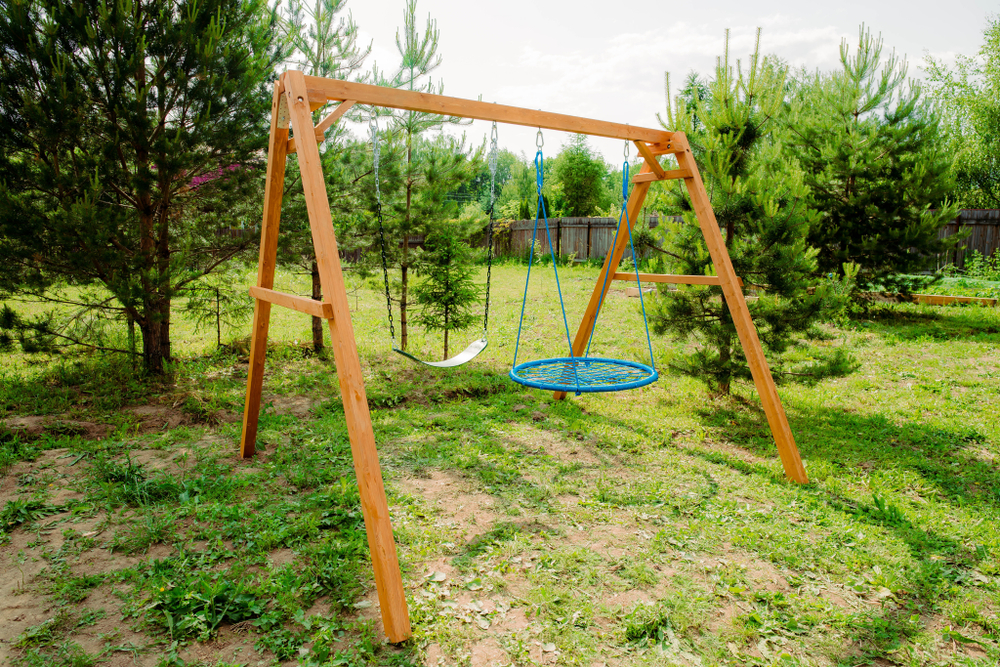 Деревянные качели с качелями гнездо 100 см и гибкими качелями