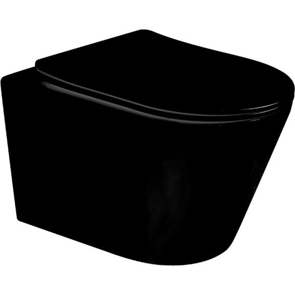 Унитаз подвесной Boheme Avva 973-SET-B, черный матовый