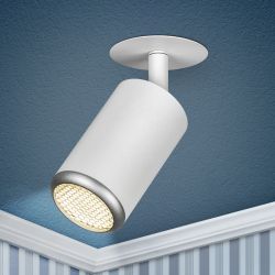 Встраиваемый светильник алюминиевый ЭРА KL106 WH/SL MR16 GU10 белый/серебро матовый