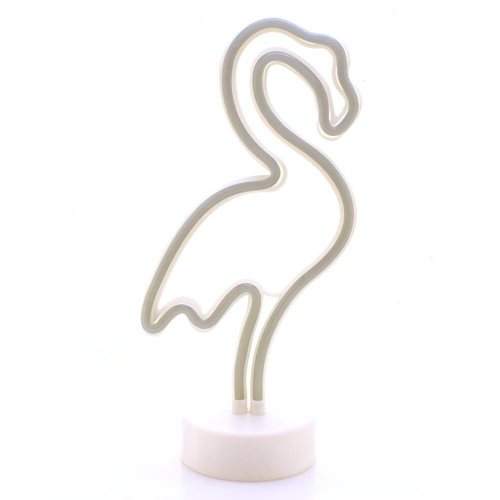 Ночник неоновый Фламинго бат. 33см коробка