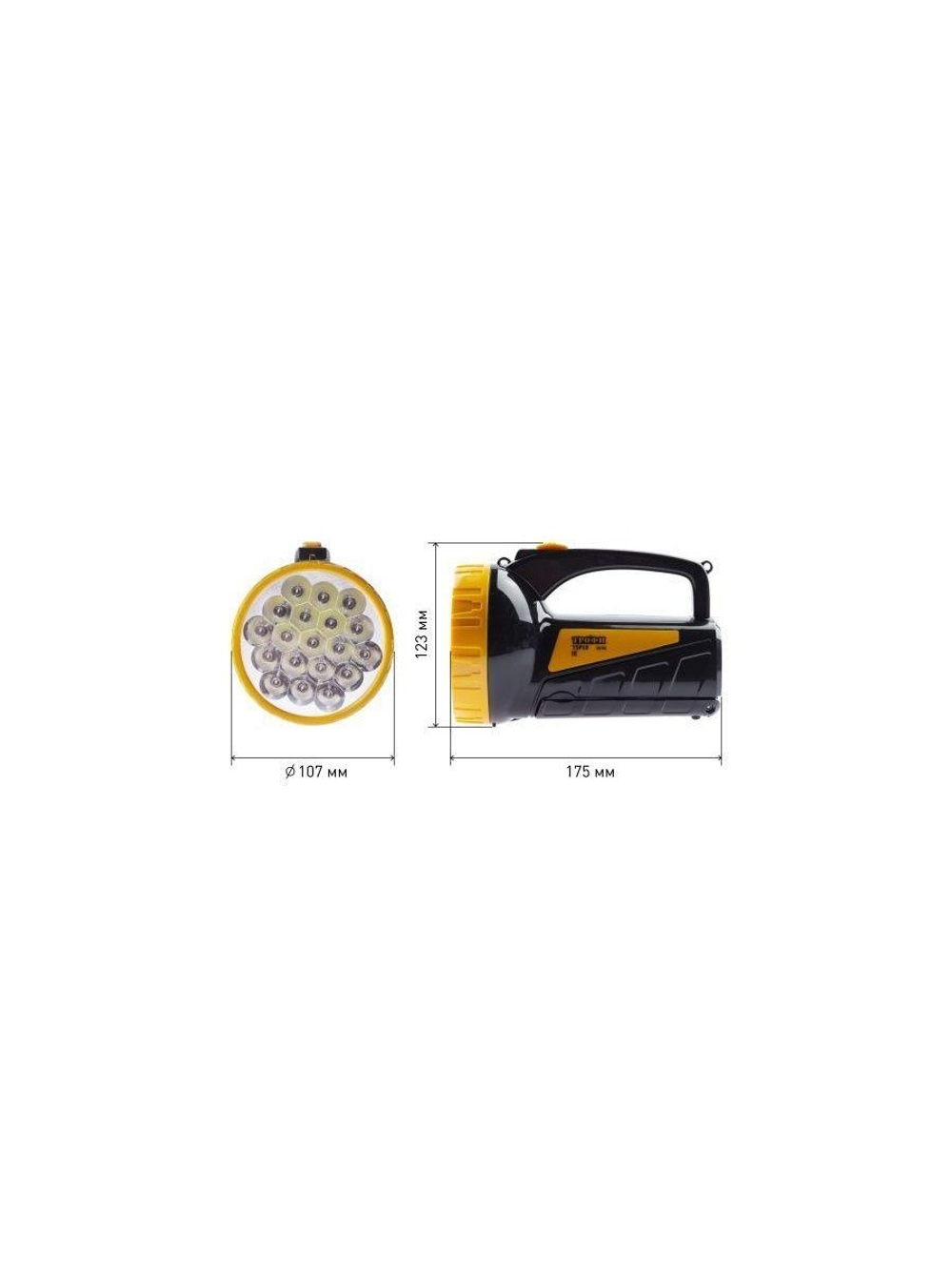 Фонарь-прожектор аккумуляторный TSP19 19 + 18LED аккум. 4В 2А.ч ЗУ 220В (картон. упак.) Трофи C0045552/Б0008436
