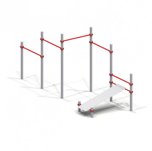 Комплекс из 5 турников и скамьи для пресса