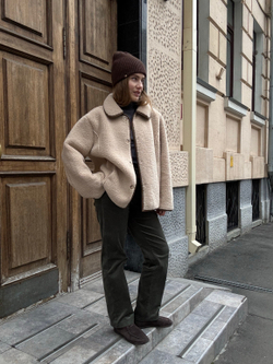 Дубленка Тэдди Элит бежевый