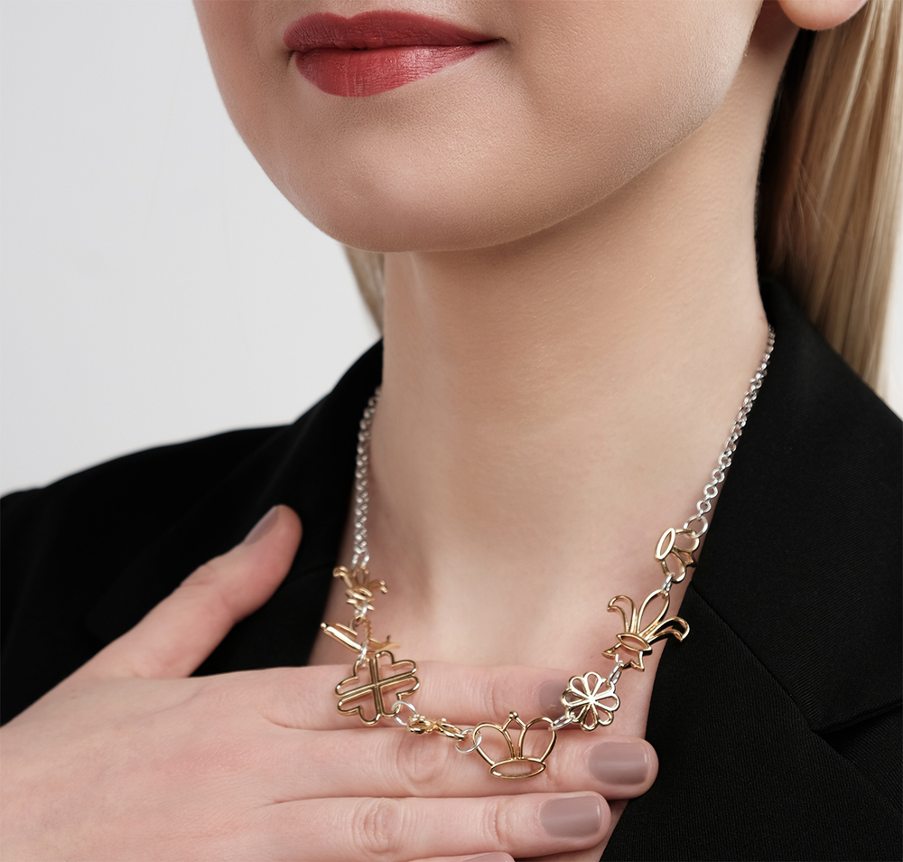 "Gammi" колье в золотом покрытии из коллекции "Gammi" от Jenavi с замком карабин