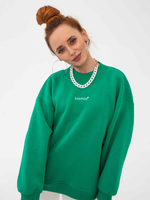 Свитшот женский оверсайз с начесом Зеленый