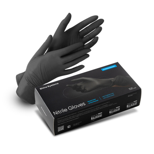 Shine Systems Nitrile Gloves - защитные универсальные нитриловые неопудренные перчатки, размер "L",