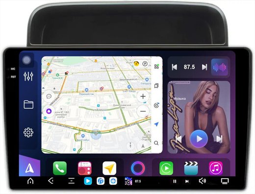 Магнитола для Toyota Land Cruiser 100, Lexus LX470 1998-2002 (левый руль, климат на ШГУ) - FarCar XXL10-9608F2LX монитор 10.36" 2K QLED на Android 14, TS20, 8+256Гб, CarPlay, 4G SIM-слот