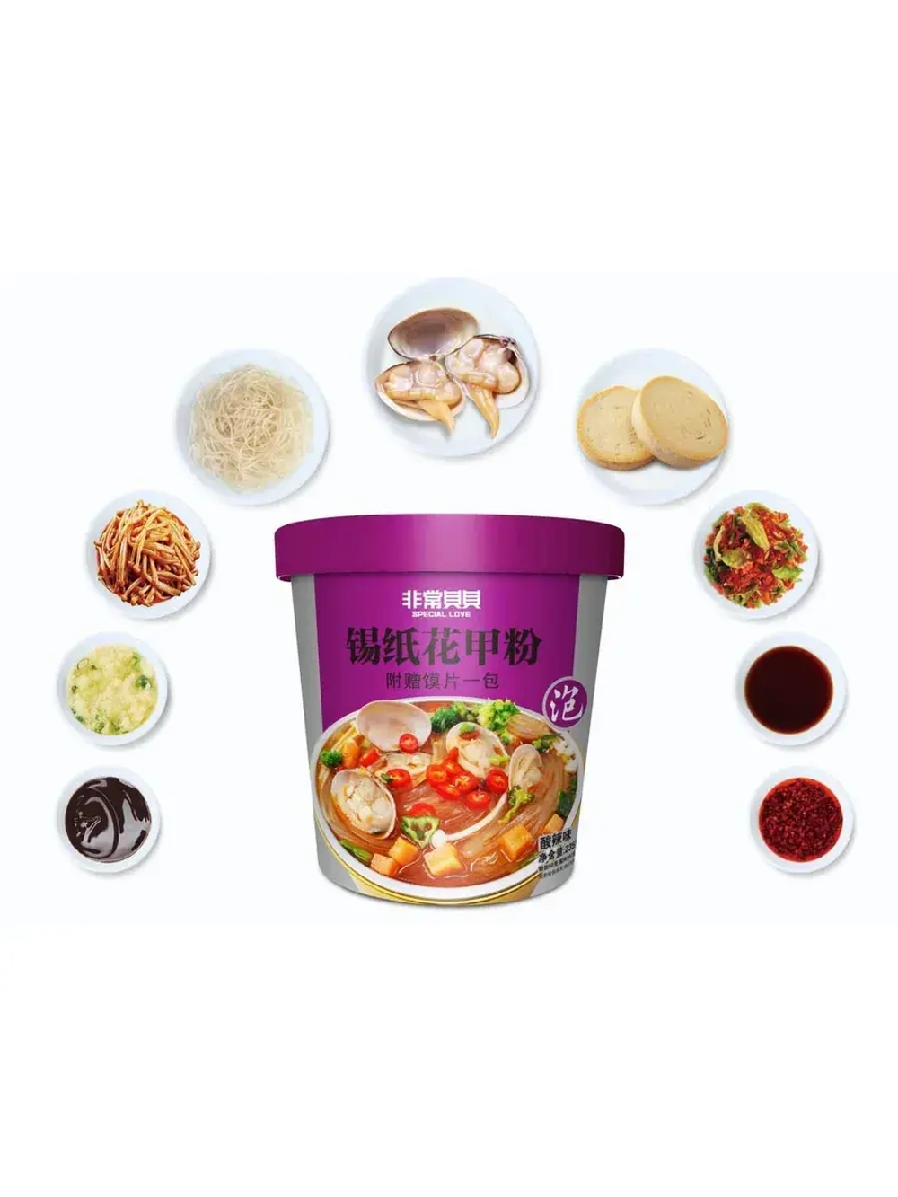 Фунчоза с овощами и моллюсками в кисло-бобовом соусе 211 г