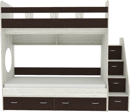 Двухъярусная кровать КарИВи Юниор 1 80x160 Винтерберг Венге