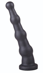 Анальная пробка платинового цвета с изгибом - 18 см. (Цвет: черный)