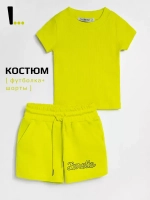 Костюм для девочки, футболка и шорты