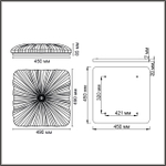 7730/72L PIKO LED SN 000 Светильник металл/пластик/белый/прозрачный LED 72Вт 3000-6000K 490х490 IP20 пульт ДУ FORTUNA