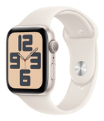 Часы Apple Watch SE, 44 мм, алюминий цвета «сияющая звезда», ремешок Sport Band цвета «сияющая звезда» (2024)