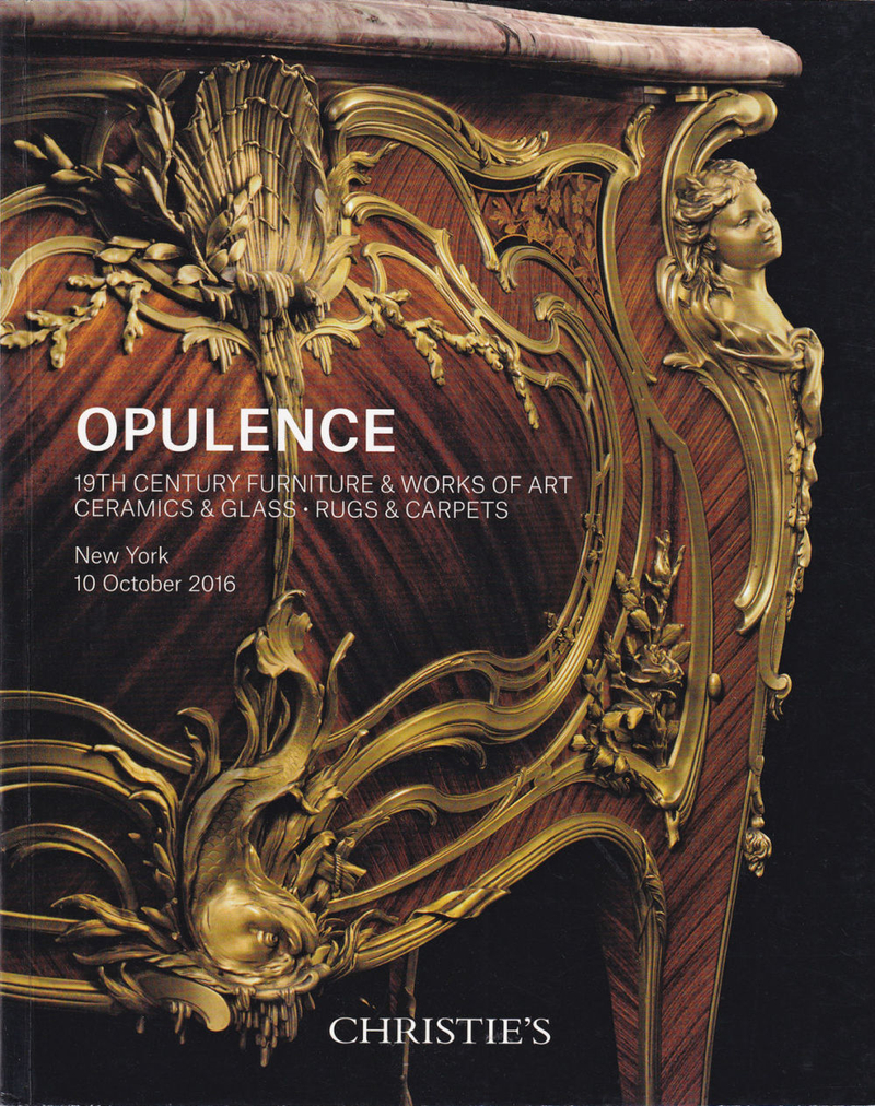 Каталог аукциона Christie's, Нью-Йорк, Роскошь: Мебель XIX века, предметы искусства, керамика и стекло, ковры от 10 октября 2016 года