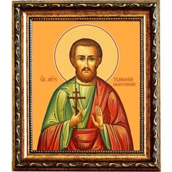 Тимолай (Тимофей) Кесарийский (Палестинский) мученик. Икона на холсте.