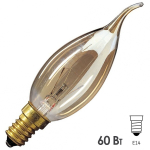 Лампа свеча на ветру Foton DECOR С35 FLAME GL 60W E14 230V золотая 606044