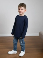 Синий лонгслив оверсайз для мальчика