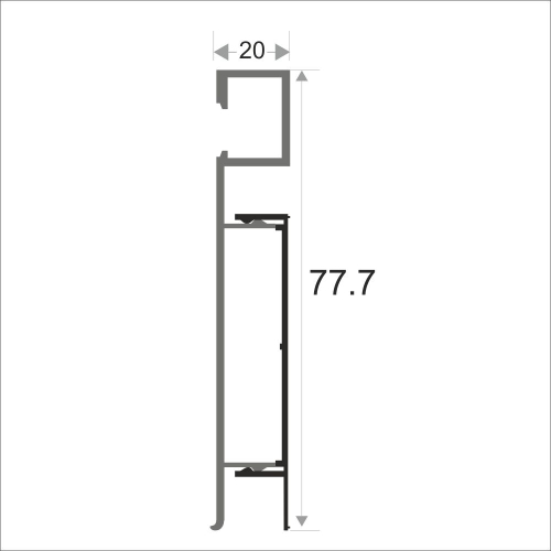Алюминиевый плинтус с подсветкой ПЛС-80 серебро матовое 3000 мм