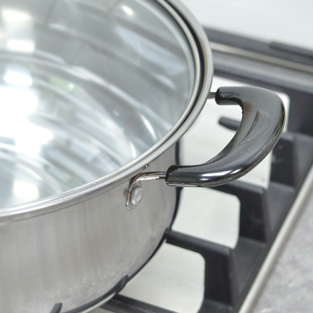 Кастрюля 2,9л нерж со стеклянной крышкой "Promo"