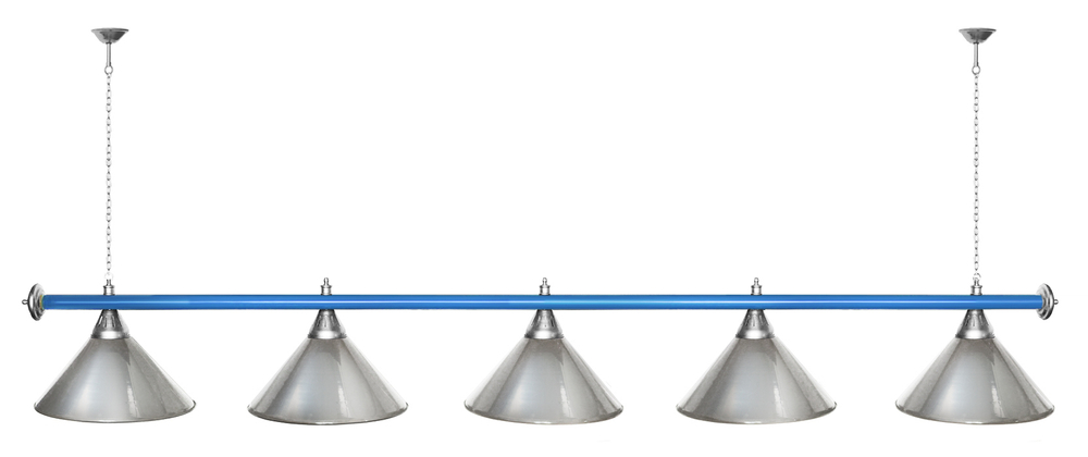 Лампа STARTBILLIARDS 5 пл. (плафоны зеленые,штанга золотая,фурнитура золото)