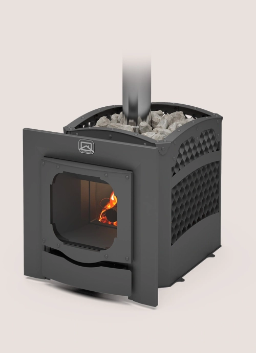 Печь для бани Былина-сетка 12 Ч Панорама (1.2)