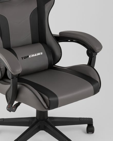 Кресло спортивное TopChairs Commander серо-черный