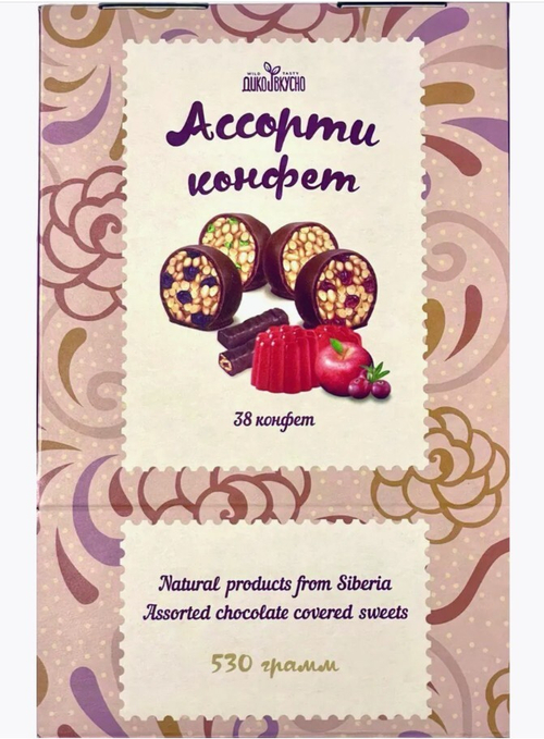 Конфеты Грильяж кедровый АССОРТИ / шоу-бокс / 530 гр / ТМ Дико Вкусно