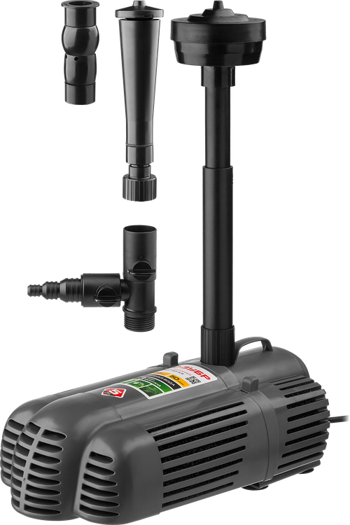 Насос фонтанный Зубр 85Вт 50л/мин фонтан3,4м, 3 насадки для грязной воды