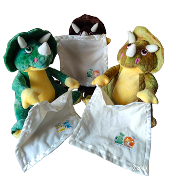 Интерактивная мягкая игрушка " Дракончик с платочком " , 30 см