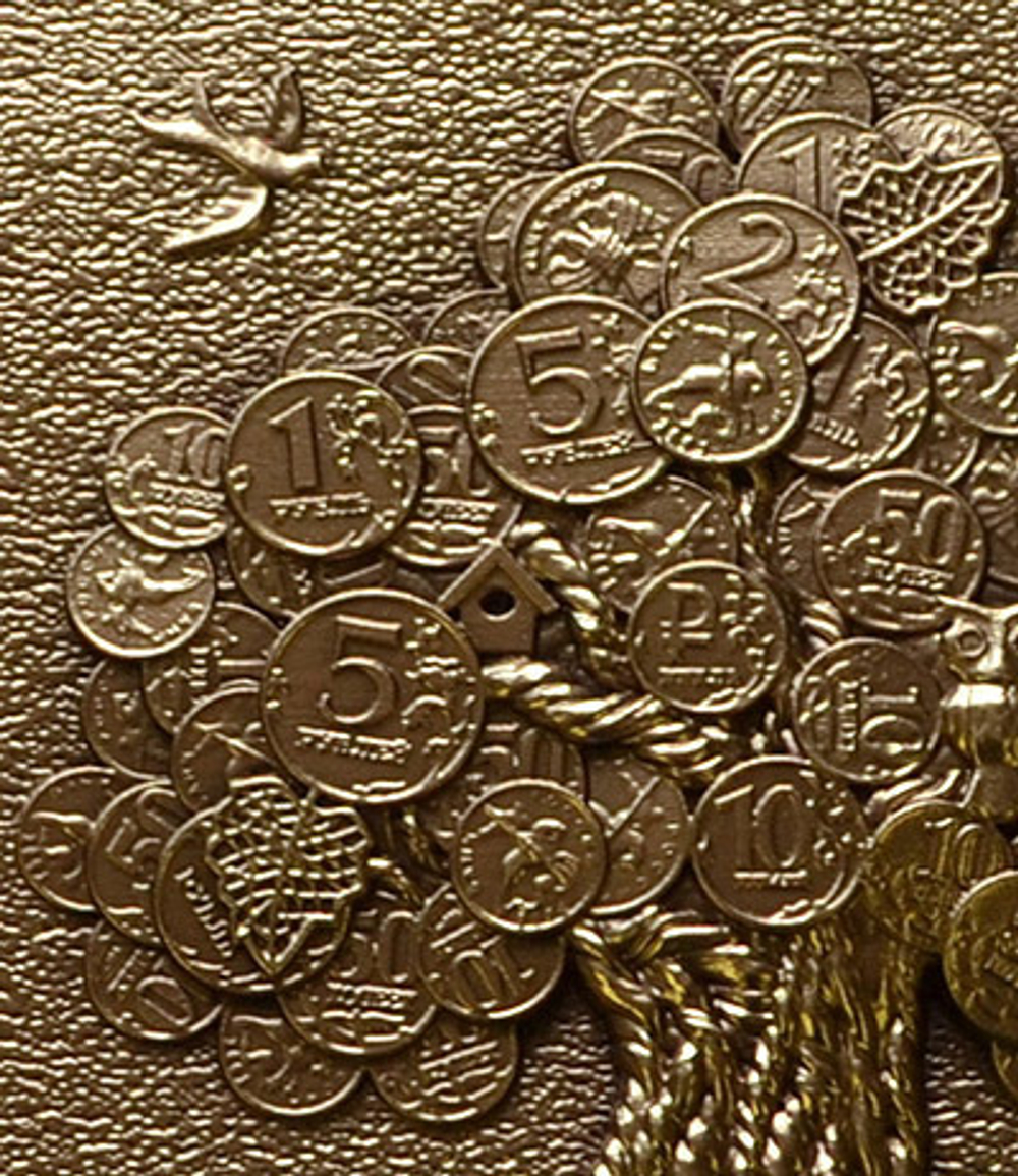 Деревянная ключница настенная "Денежное дерево"