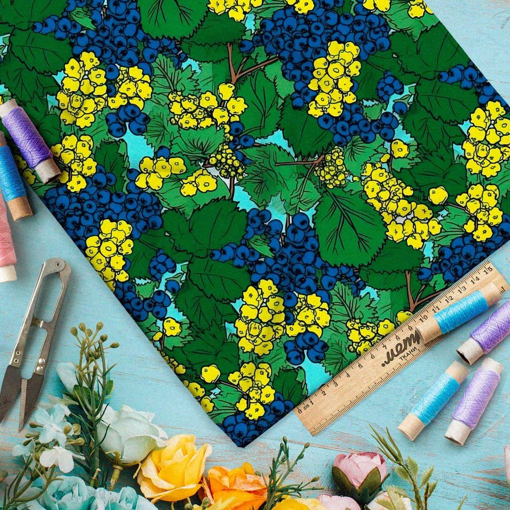 Ткань премиум бифлекс неоновые ягоды