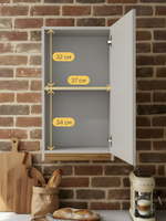 Модуль навесной ВИГО, 40х32х75, с дубом, персидский жемчуг, Dipriz