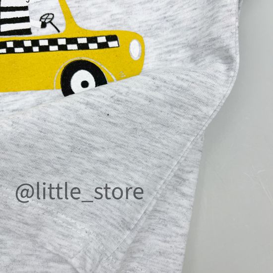 Футболка хлопковая "Машинки" серый меланж