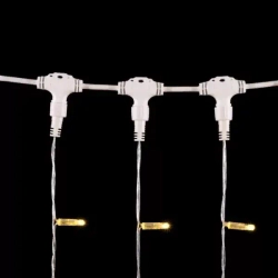 Светодиодный занавес с колпачком 1*6 м., 600 теплых белых LED ламп, прозрачный провод ПВХ, IP65, LTC (PCL601CAP-10-2WW)