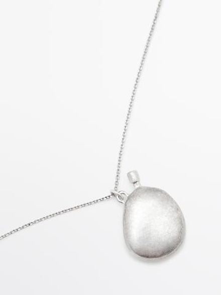 Massimo Dutti Ожерелье с металлической подвеской, серебряный