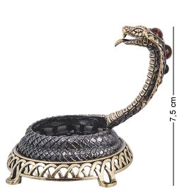 Народные промыслы AM-4020 Подсвечник «Кобра Королевская « (латунь, янтарь)