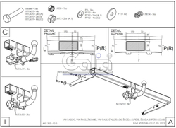 Фаркоп оцинкованный Galia V081A для Volkswagen Passat B8 седан/универсал 08/2014-, в т.ч. Alltrack B8 2015-, Skoda Superb 3 седан/универсал 03/2015-(паспорт и сертификат в комплекте)(без электрики)